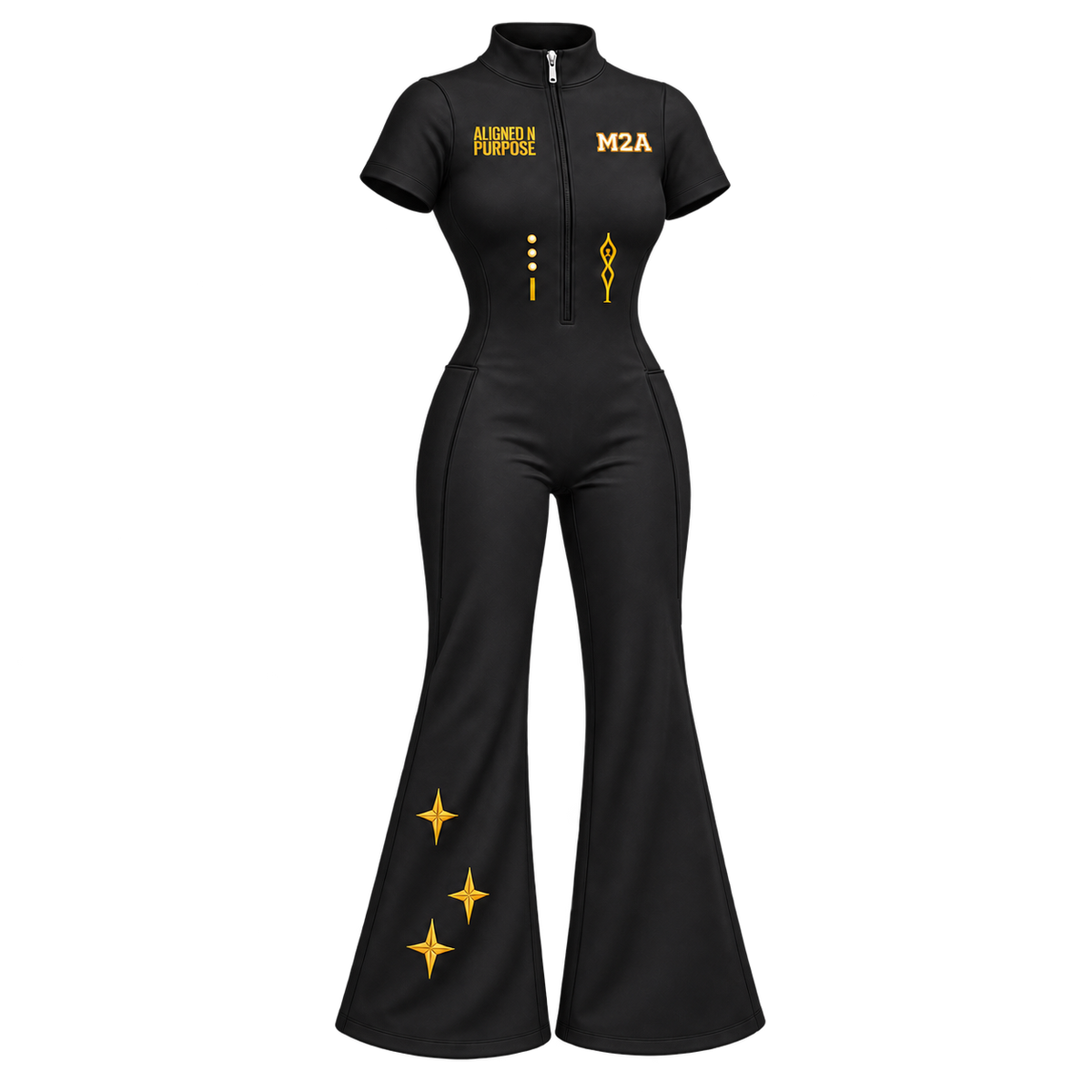 Move2Align Women's Flared-Leg Jumpsuit