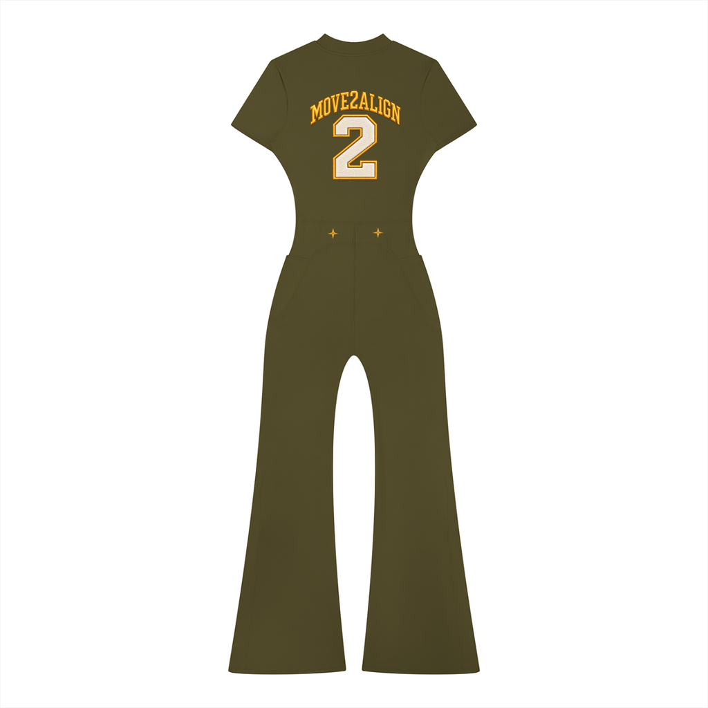 Move2Align Women's Flared-Leg Jumpsuit