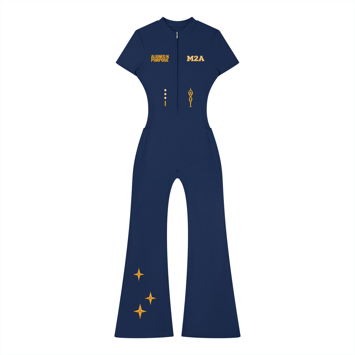 Move2Align Women's Flared-Leg Jumpsuit