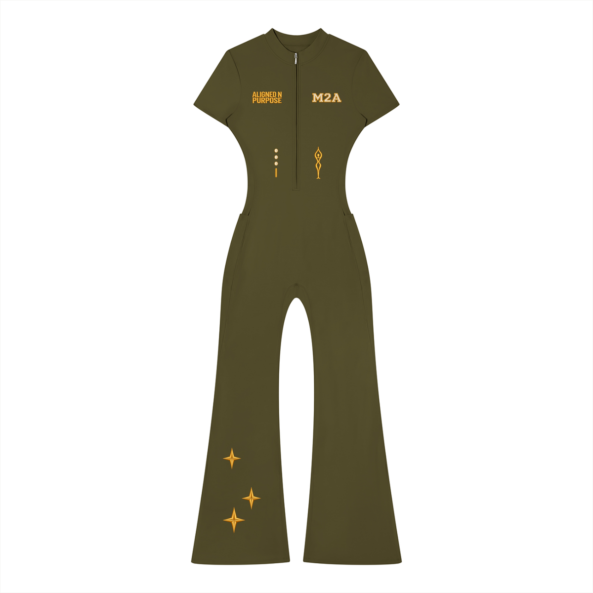 Move2Align Women's Flared-Leg Jumpsuit